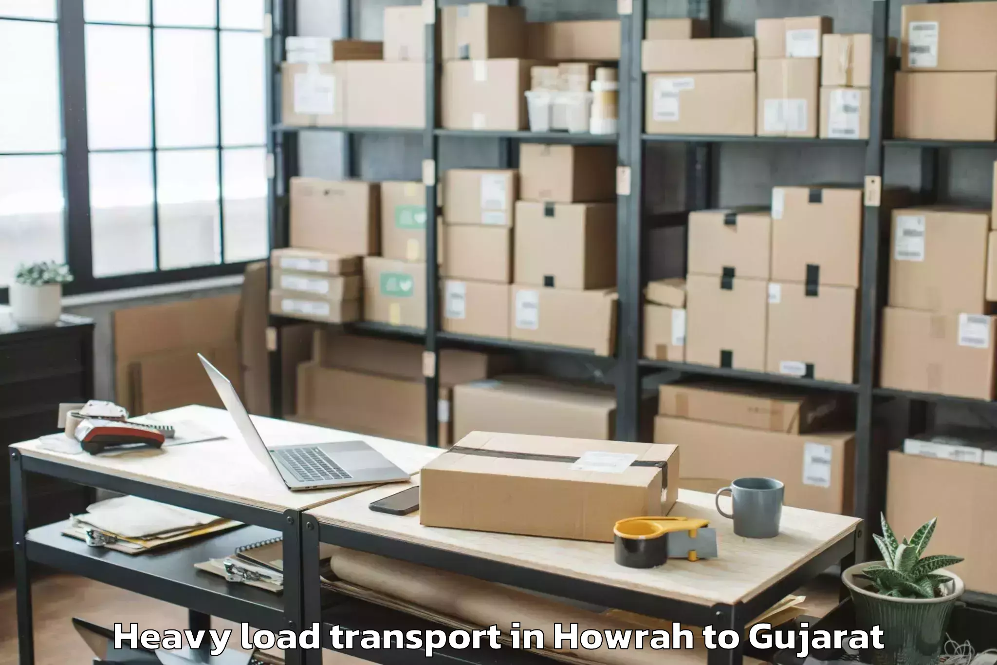 Book Howrah to Thasra Heavy Load Transport Online